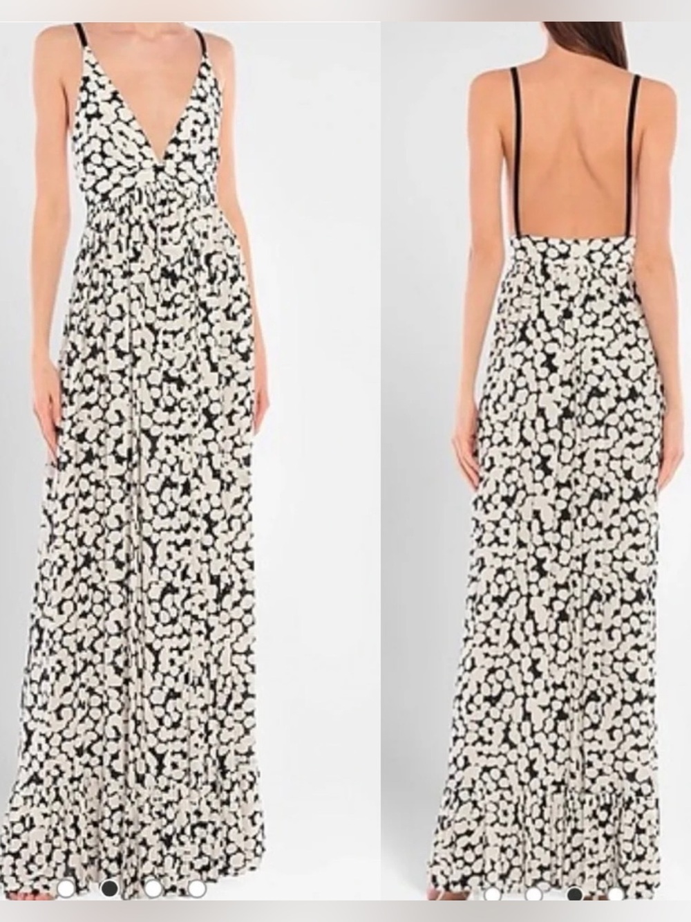 NWT Proenza Schouler White Painted Dot Gown Maxi Print Size 2